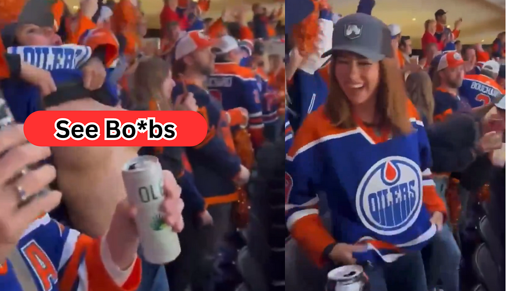 Oilers Fan Flashes Crowd Video Unedited Unblurred Twitter Original