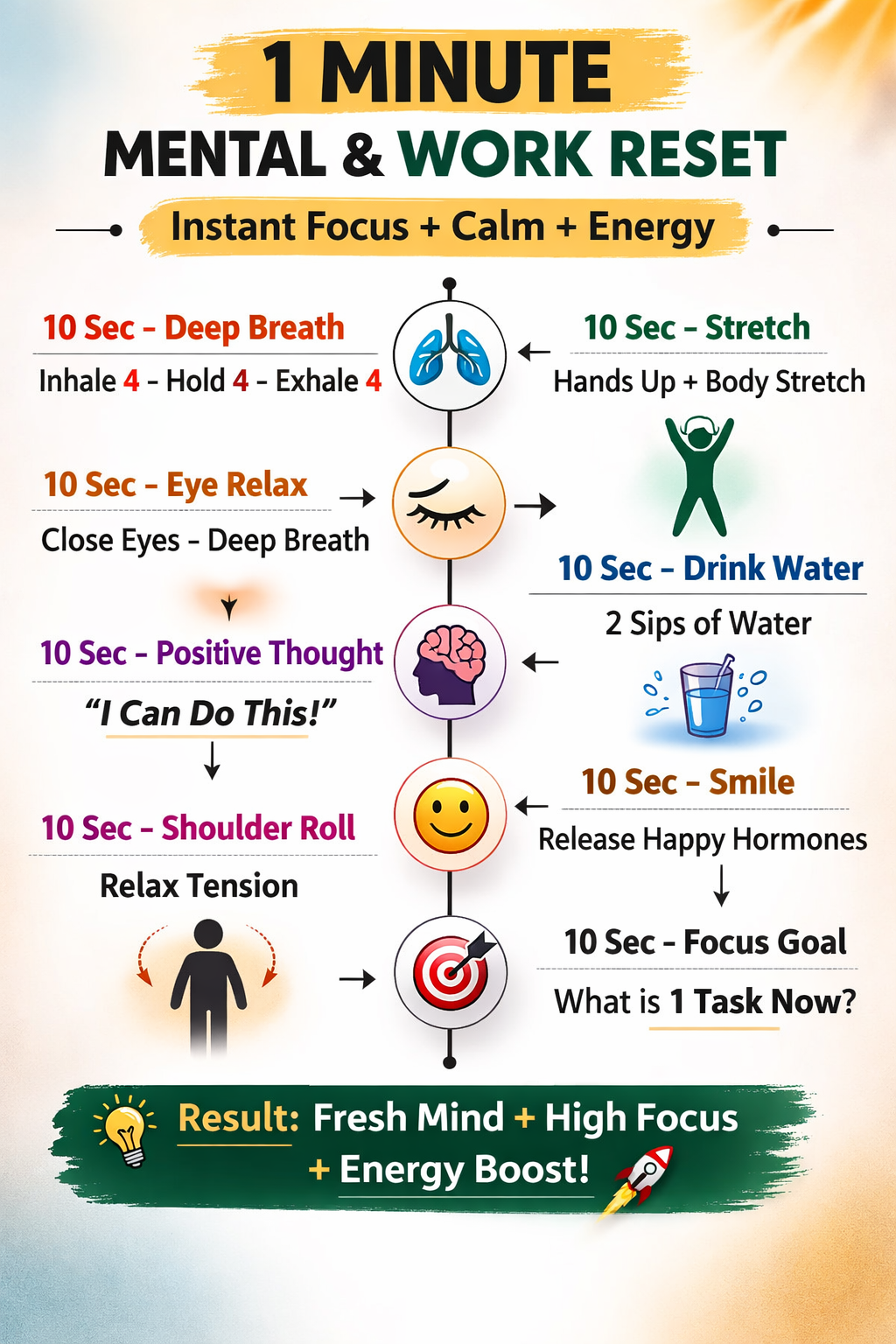 10 important things (work habits + mental reset techniques) that are actually free and effective…