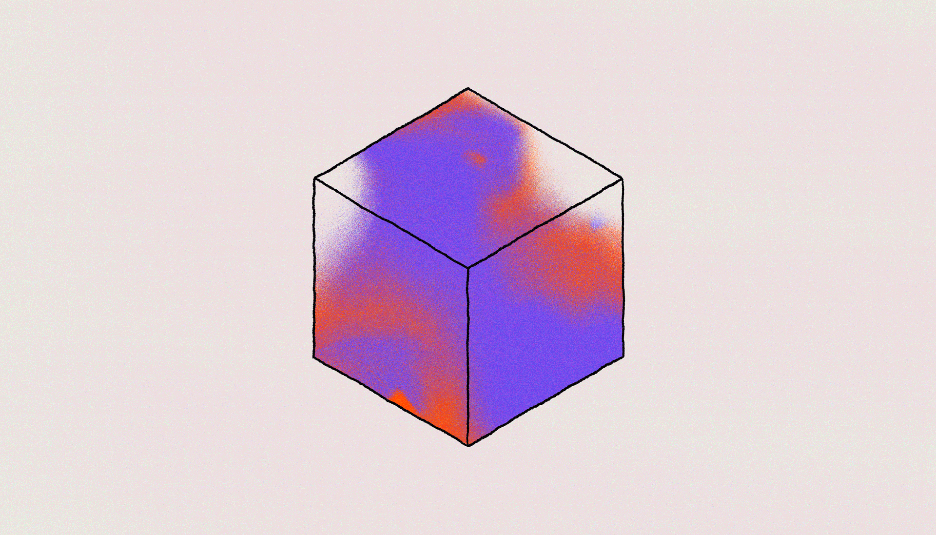 Floating cube with information inside