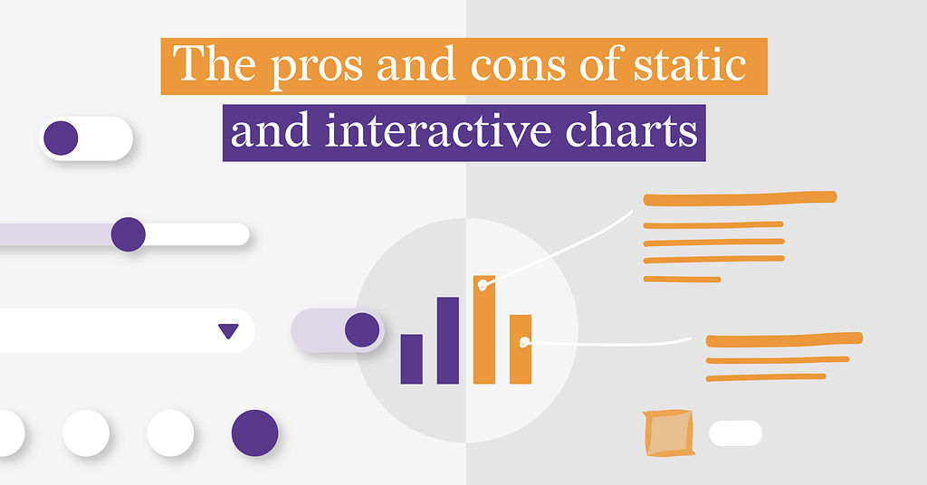 The featured image reads “The pros and cons of static and interactive charts”.