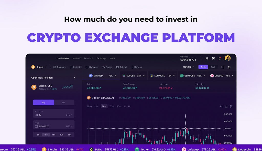 How much do you need to invest in Crypto Exchange Platform?