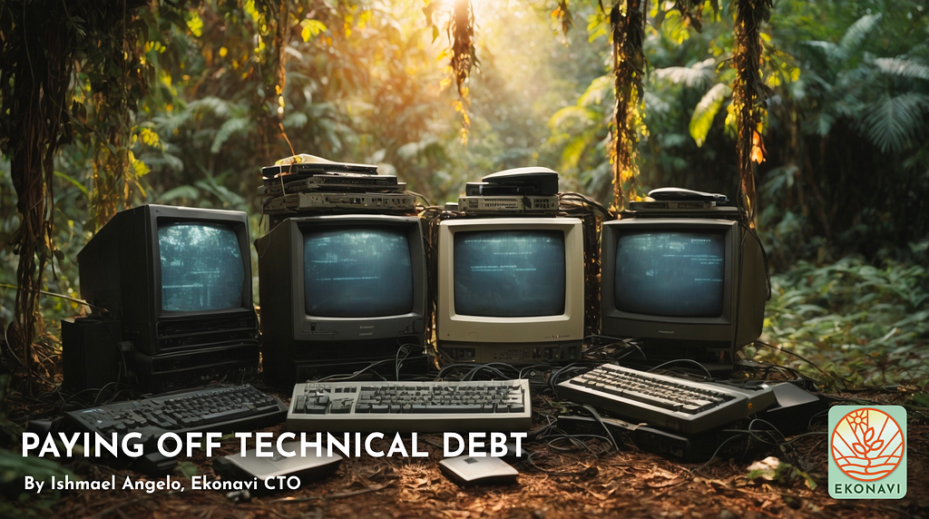 How outdated is your tech stack? Image of CRT monitors in jungle