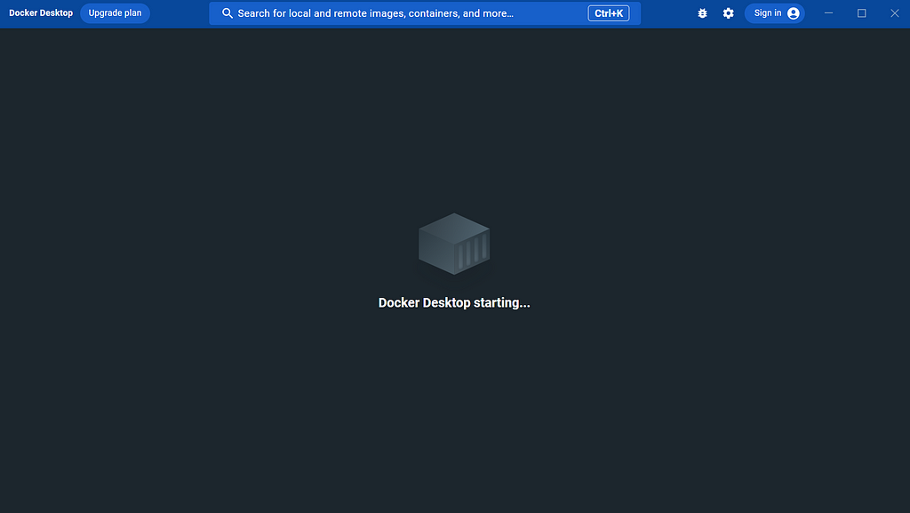 Screenshot of the Docker Desktop user interface