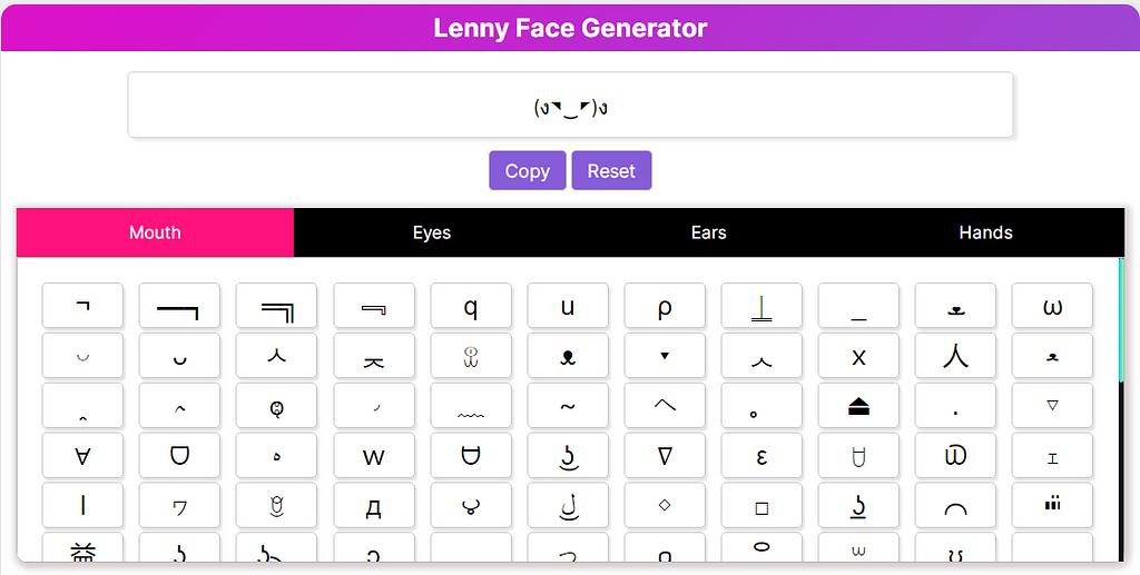 Lenny face generator
