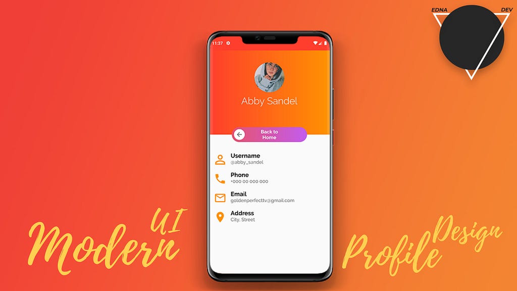 Android Modern Profile UI Design