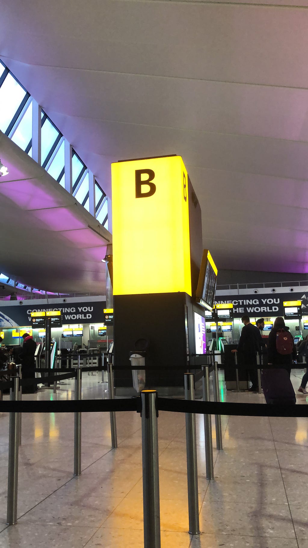 The Check-in Counter at the Heathrow International Airport