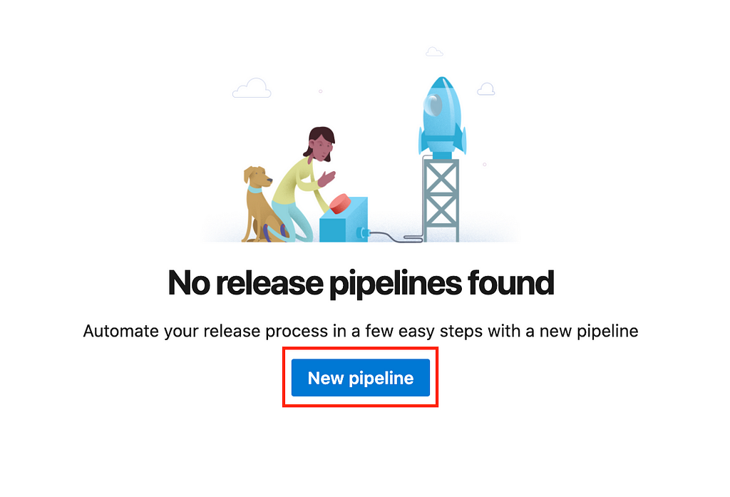 Screenshot of New Pipeline button location