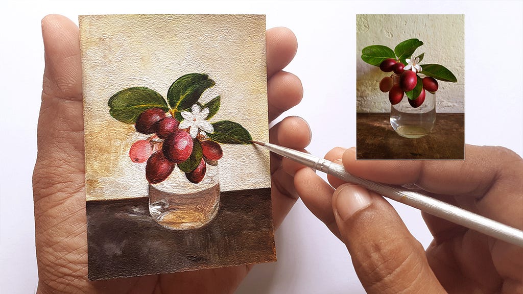 How To Paint A Jamson Fruit Branch — Start To End, YouTube Channel Painted Perspective video thumbnail.