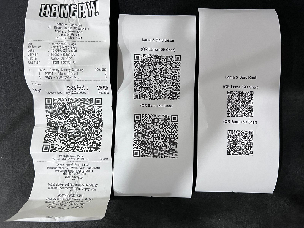 We printed some QR Codes to be tested