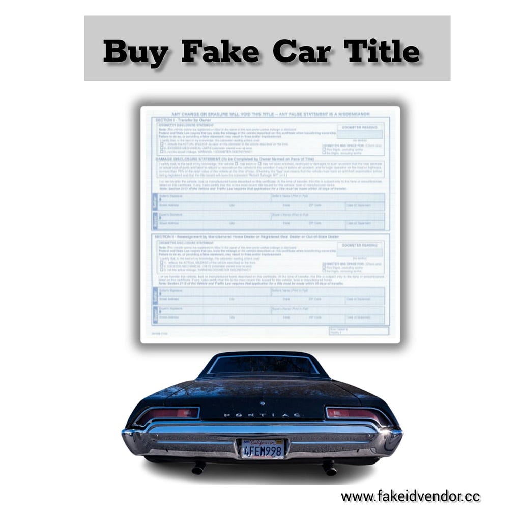 fake car title for sale