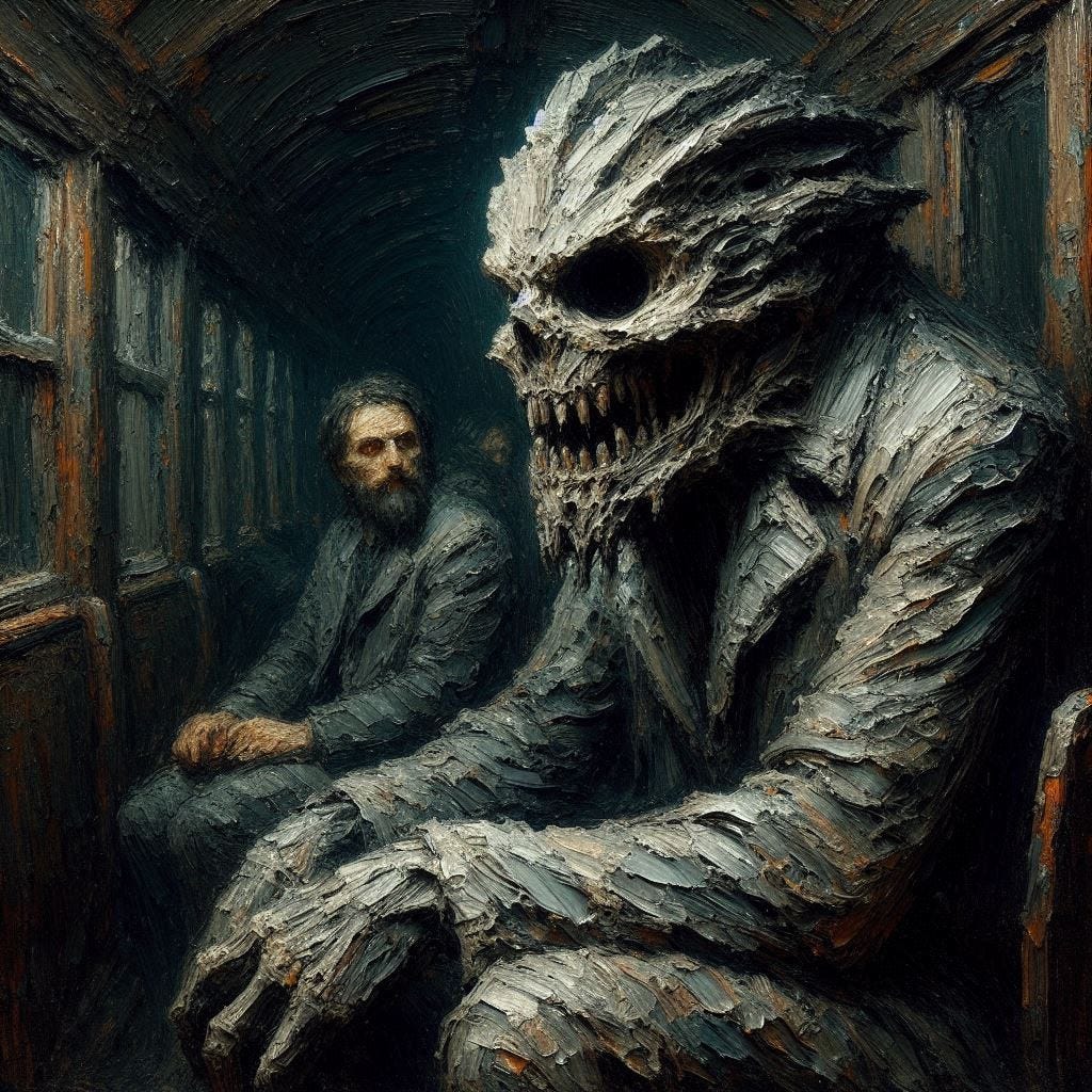 Displaced Gothic: Dropping Massive Impasto Monsters into Modern Streets by Michael Hadwen