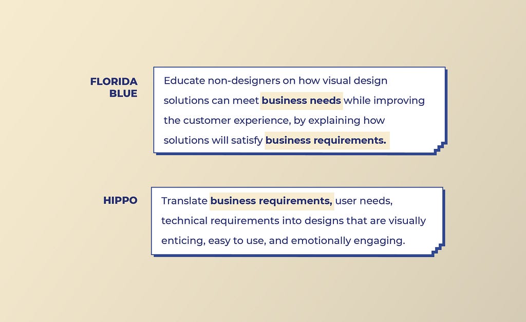 Florida Blue and Hippo look for Business skills from Visual designers