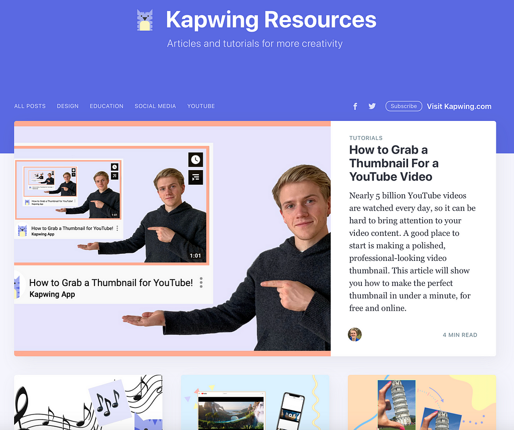The Kapwing resources page