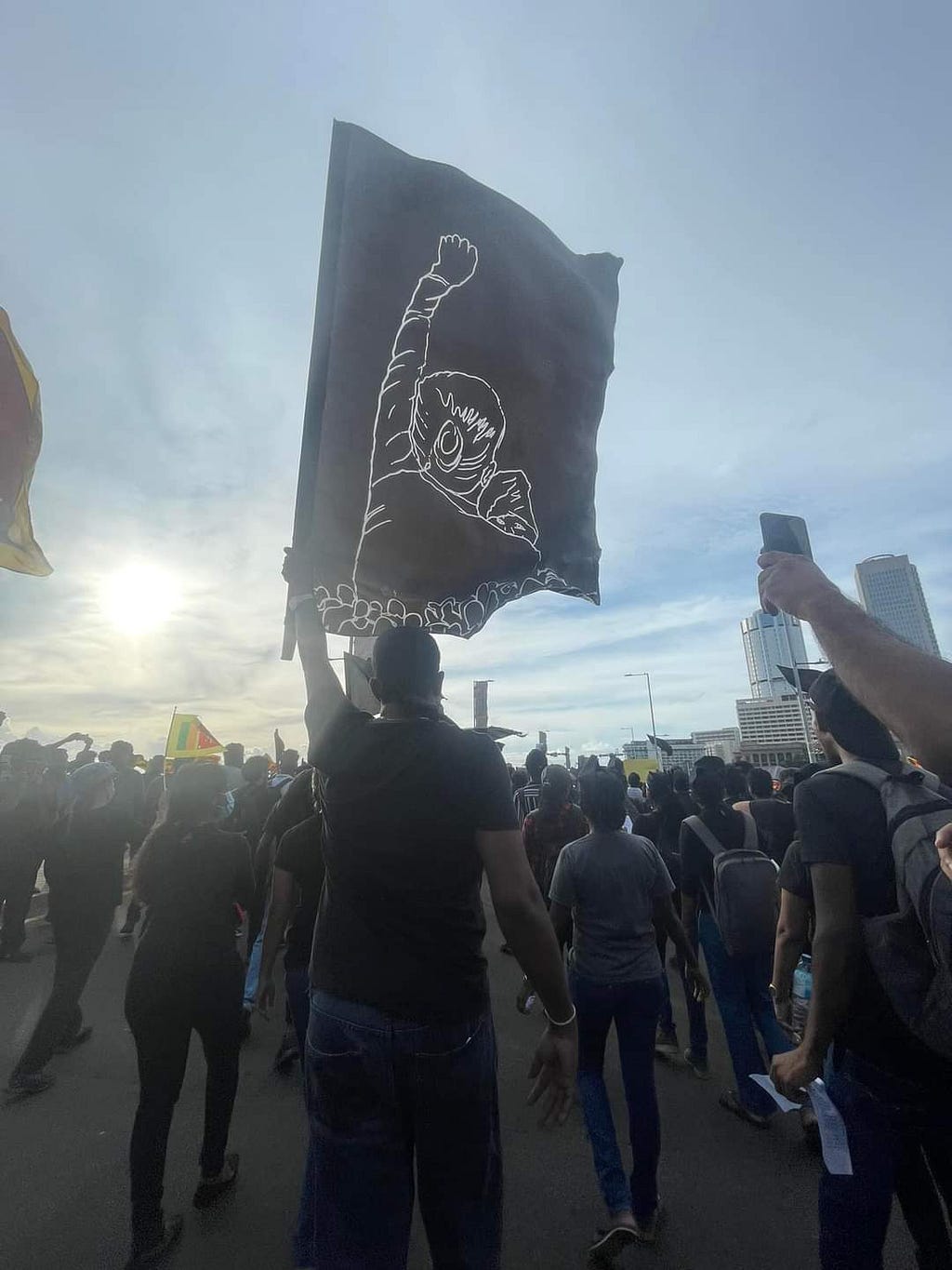 April 9, 2022, a massive protest occurred near the Presidential Secretariat at Galle Face, Colombo.