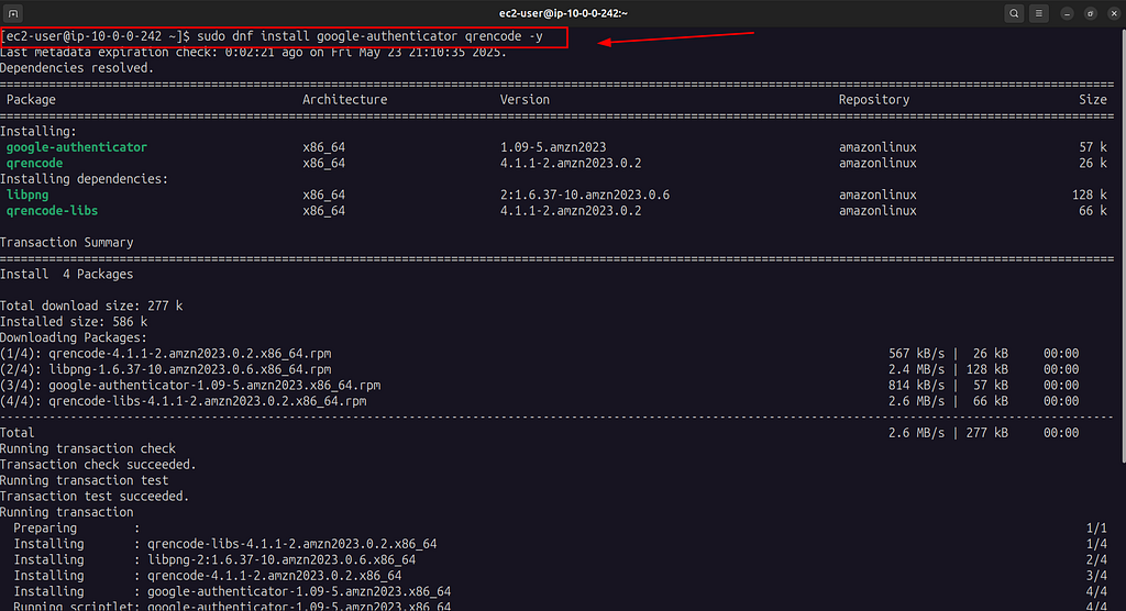Google Authenticator instalado