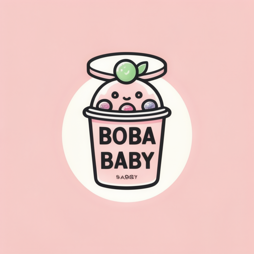 Stable Cascade generated logo version 3 for a bubble tea company called “Boba Baby”.