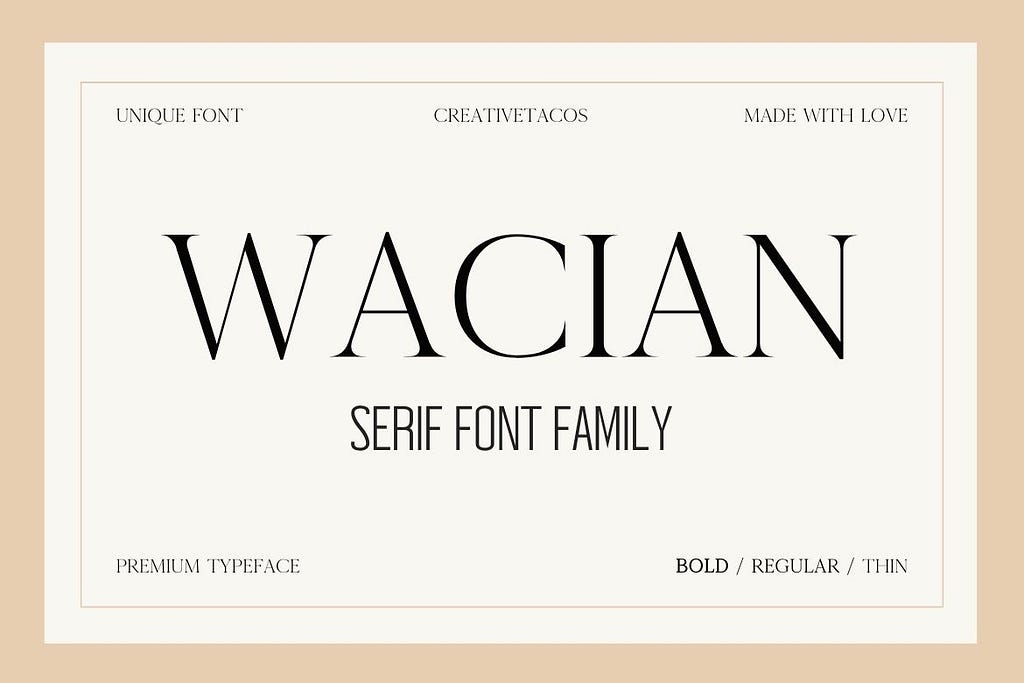 Wacian Serif Font Family