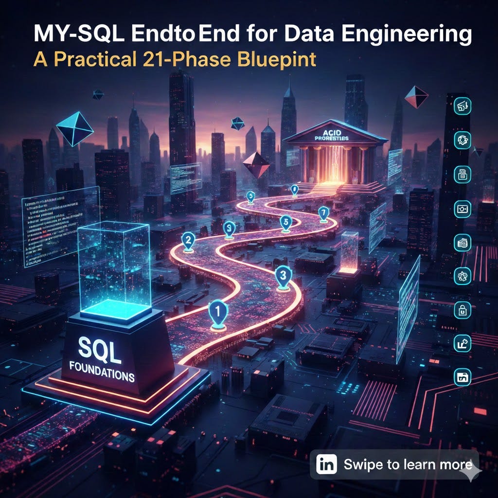 MY-SQL End-to-End for Data Engineering: A Practical 21-Phase Blueprint