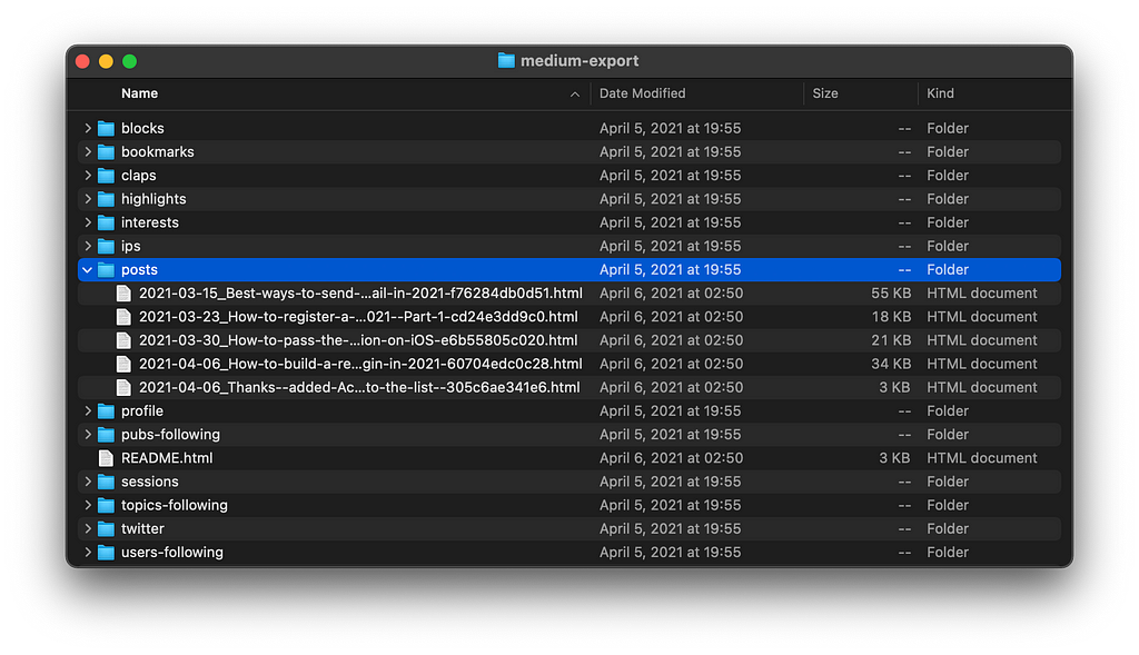 Structure of Medium’s backup.