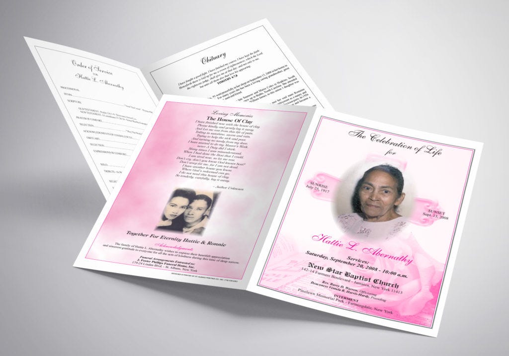 Funeral Printers large single fold funeral programs are actually the best way to present the information on funeral service in Queens, New York.