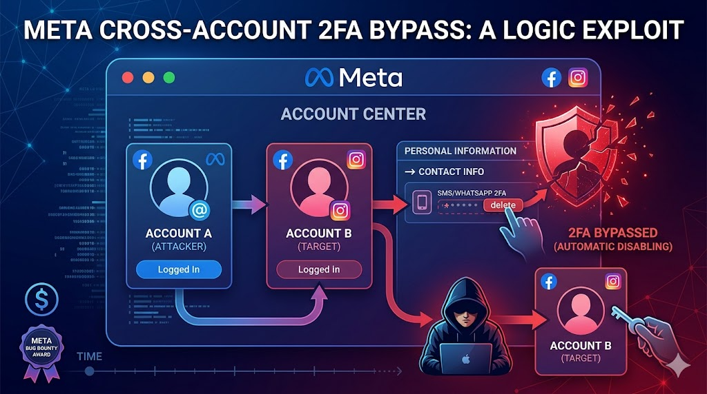 Meta Cross-Account 2FA Bypass via Linked Accounts worth $$$