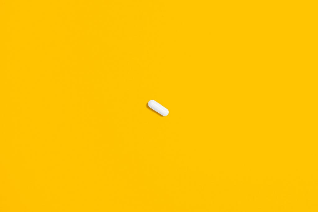 Cure illustration (medicine on a yellow background)