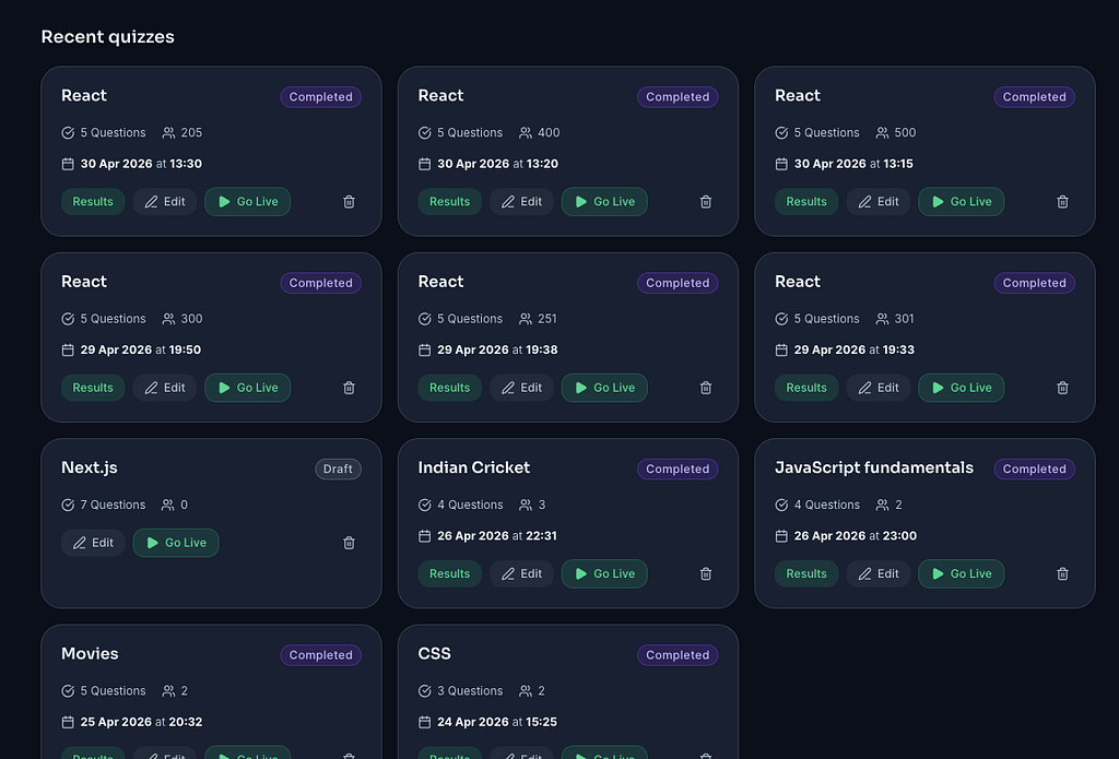 I Built An Application For Live Quizzes To Engage Audience — Includes AI Integration