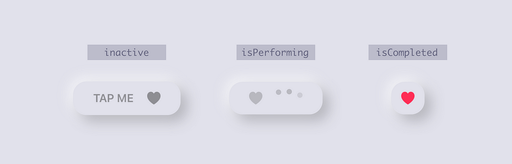 The three states of an async button