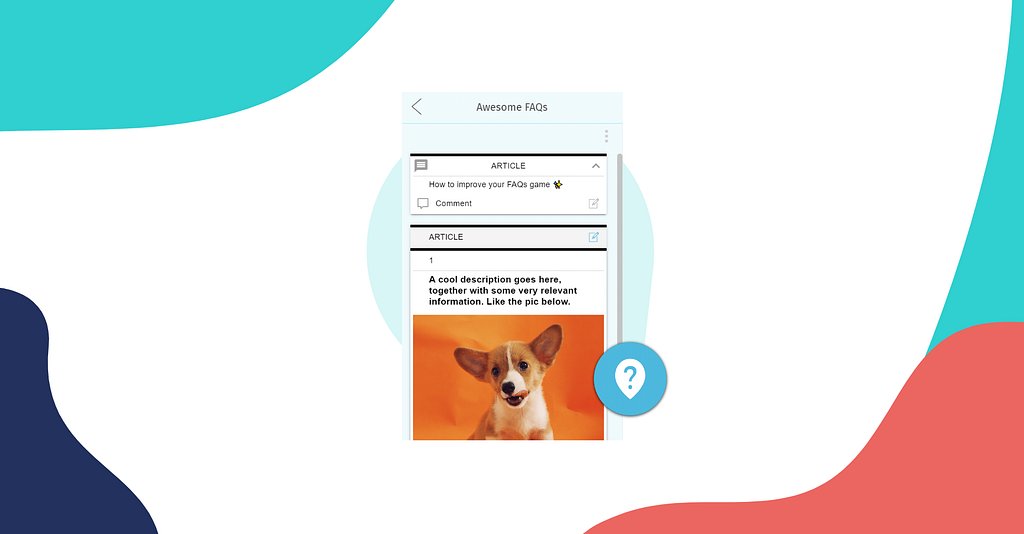 Helppier’s knowledge base tool with a cute dog on it