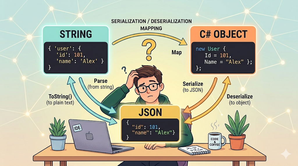 String vs JSON vs Object in .NET — Why Beginners Get Confused
