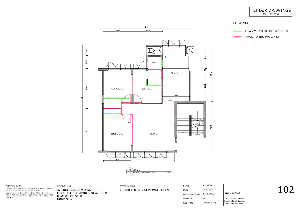 Shan Wong —Telok Blangah Crescent unit blueprint