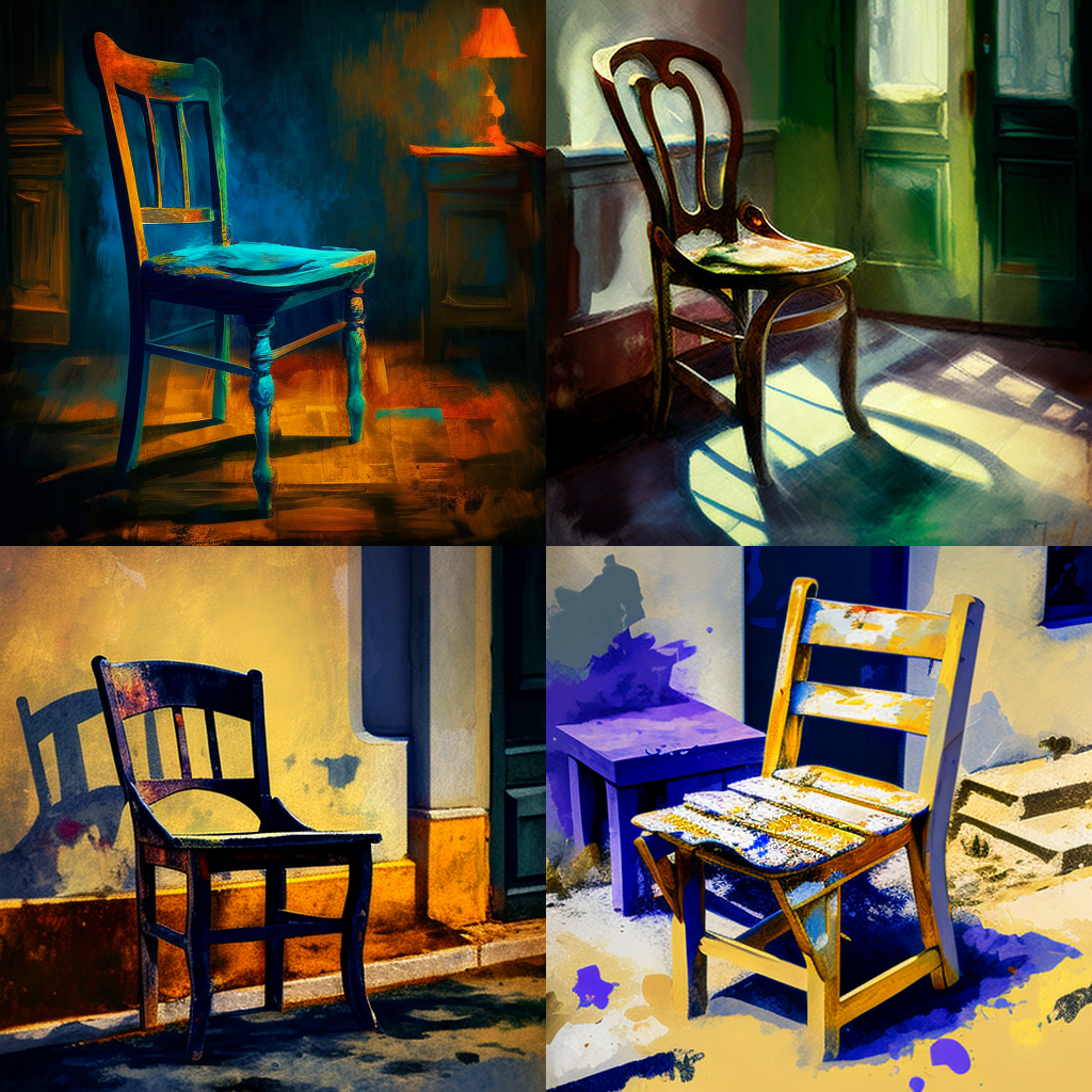 chairs, impressionism