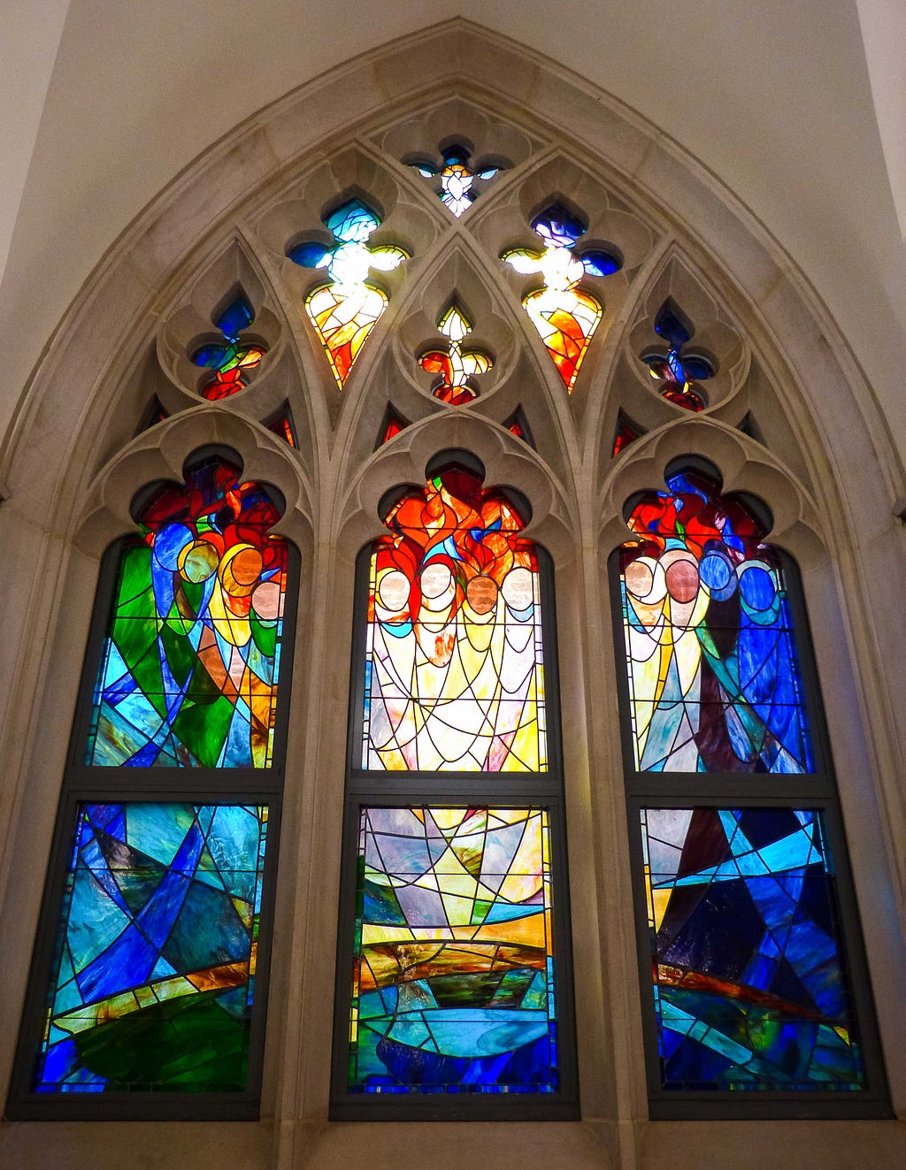 The Pentecost Window, a large stained glass window at Duke Divinity School