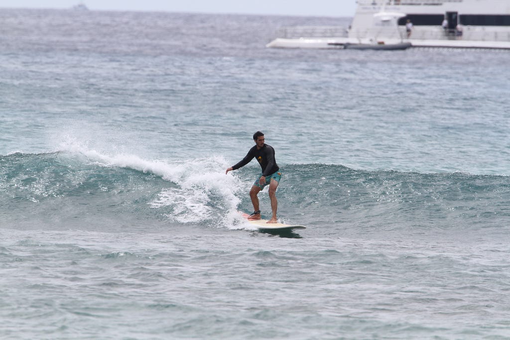 Horea surfing in Hawaii