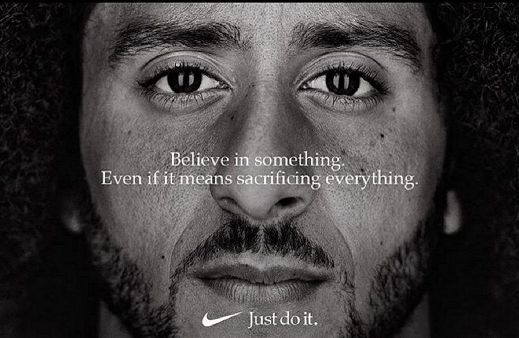 Nike advert starring Colin Kaepernick face
