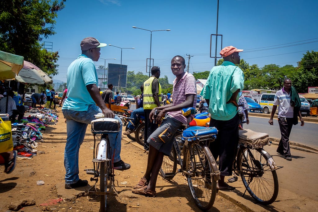 People on bikes.