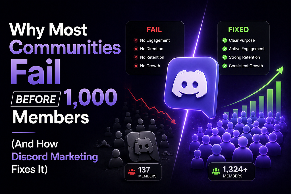Why Most Communities Fail Before 1,000 Members(And How Discord Marketing Fixes It)