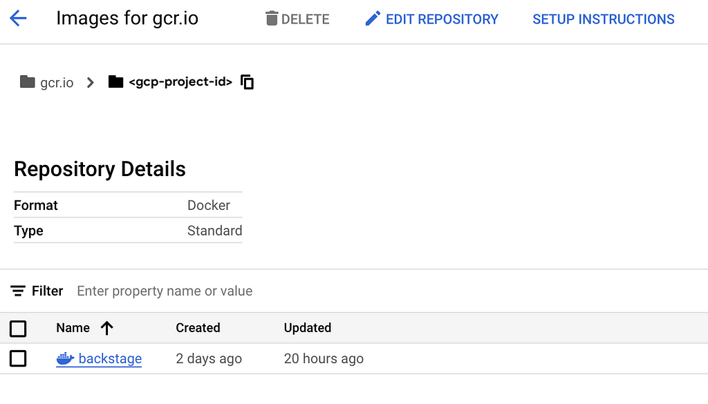 Artifact Registry docker push