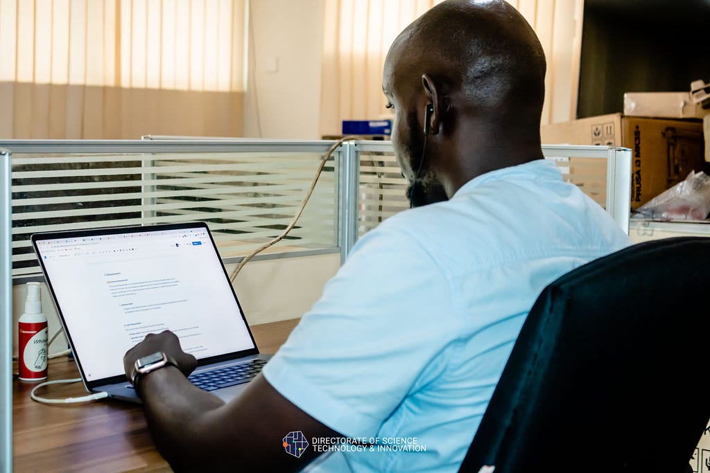 Developer at the Directorate of Science Technology and Innovation (DSTI) Sierra Leone. Photo Courtesy of DSTI.