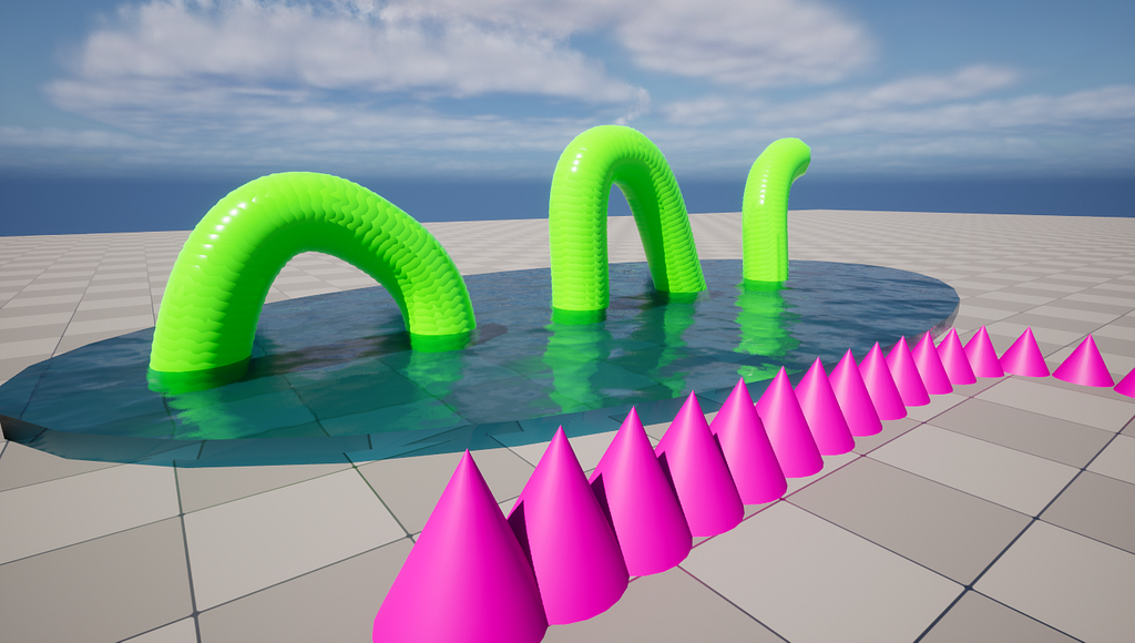 Image of splines in Unreal Engine