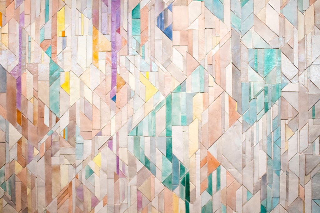 wall of colored tiles