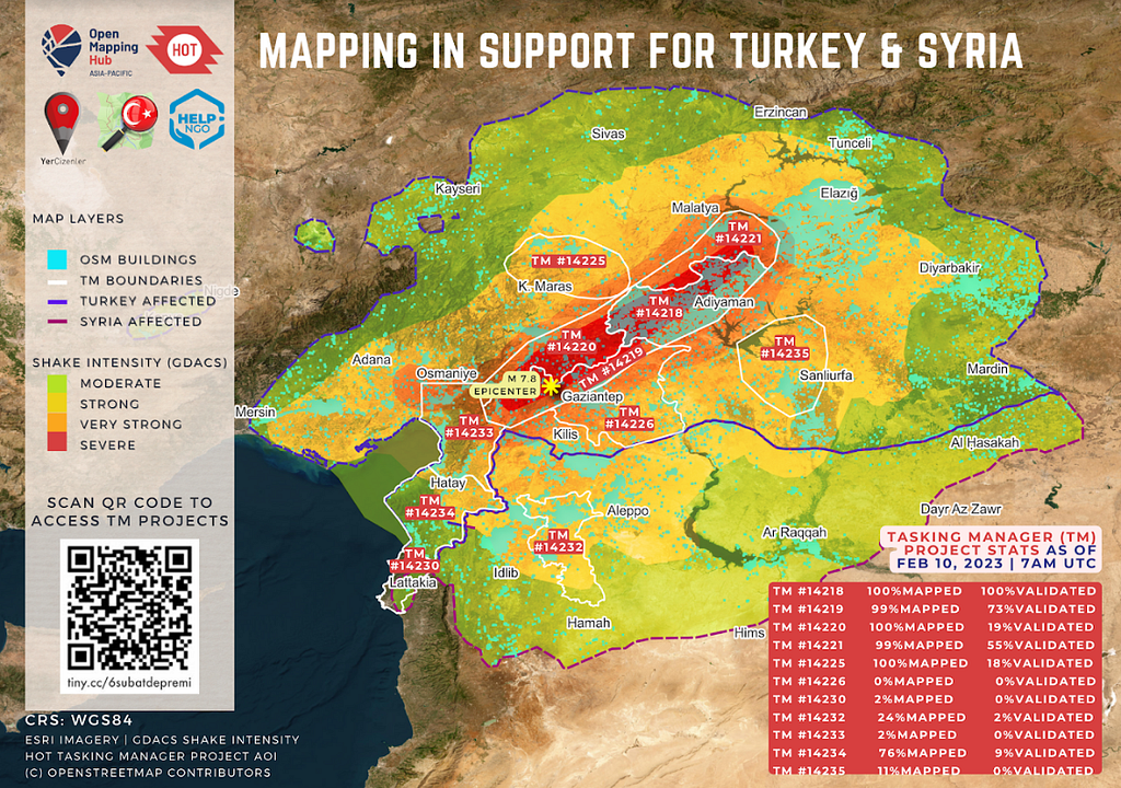 Infographic of earthquake impact and mapping projects