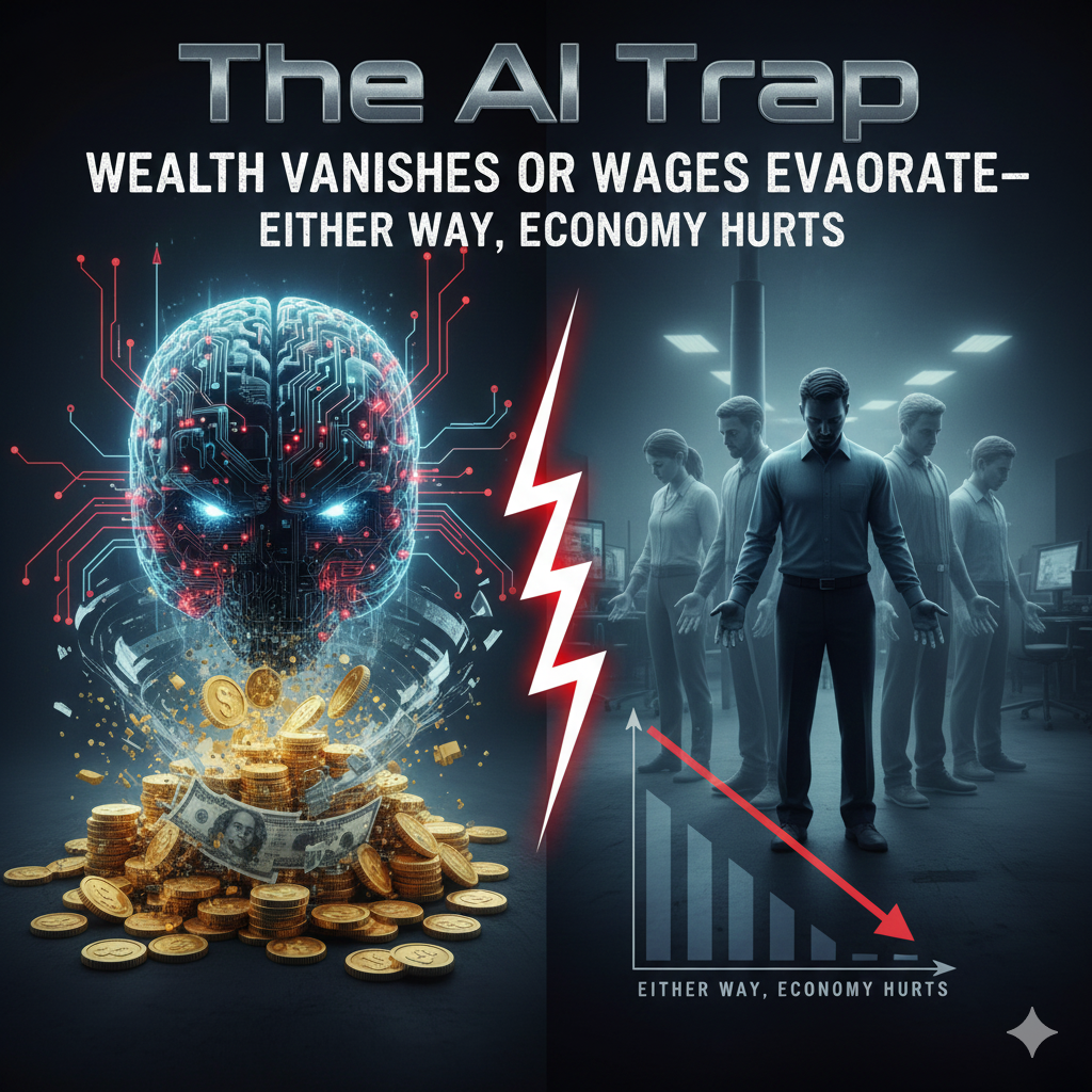 The AI Trap: Wealth Vanishes or Wages Evaporate — Either Way, Economy Hurts