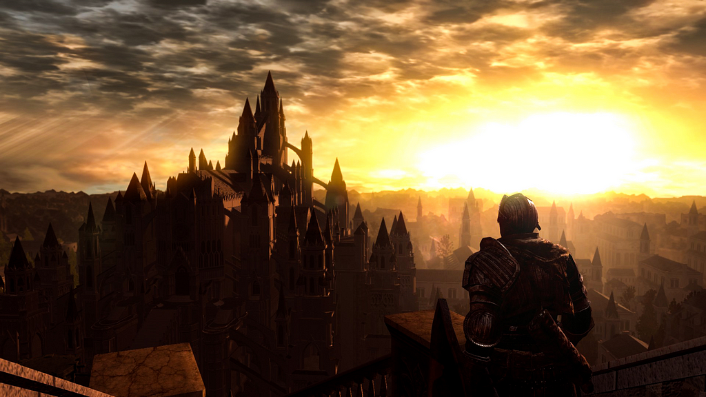 la vista al tramonto di un castello maestoso.