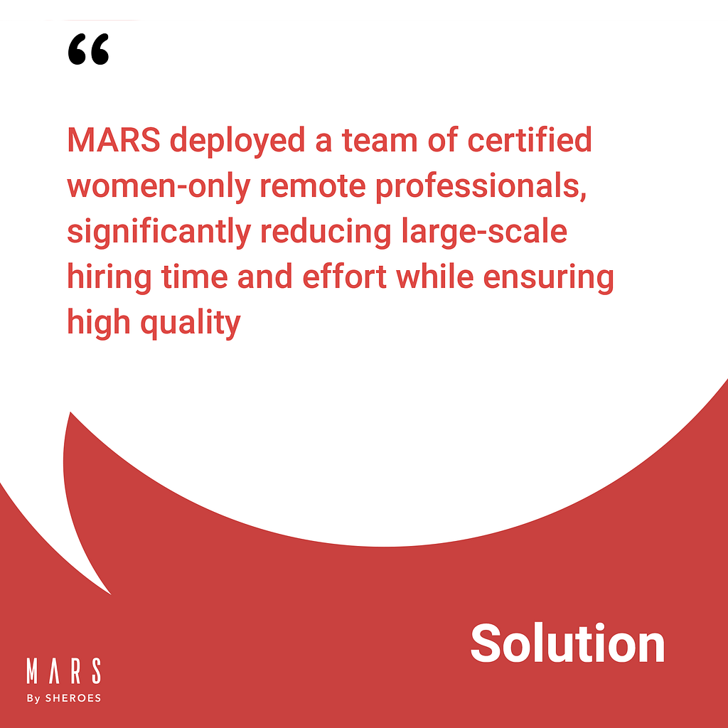 The solution MARS put in place for the logistics company.