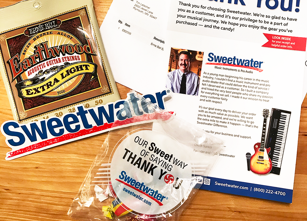 Welcome package from Sweetwater