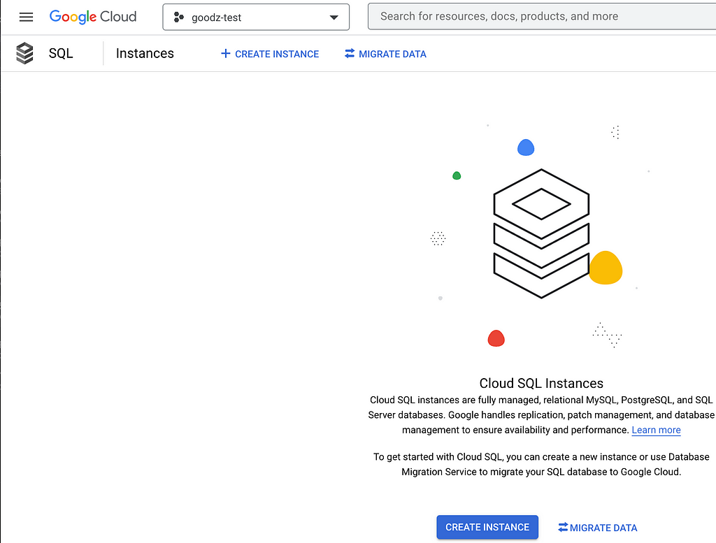 Google Cloud SQL Console