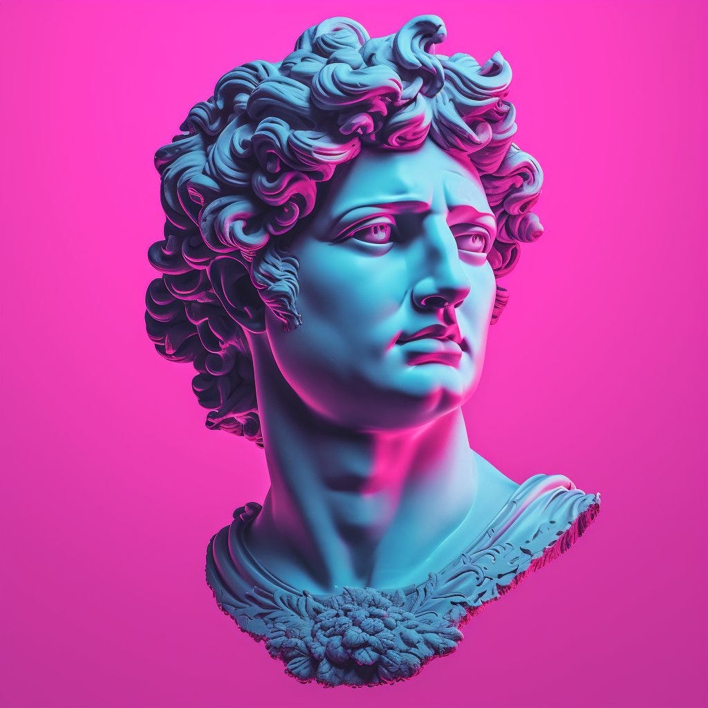 A vaporwave statue, because why not?