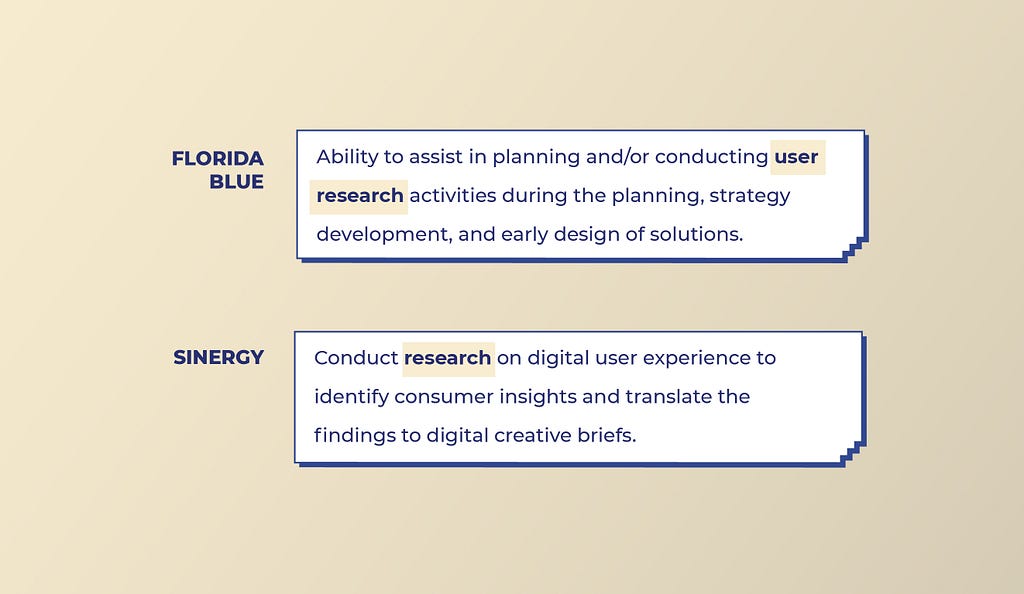 Florida Blue and Sinergy look for User Research work from Visual designers