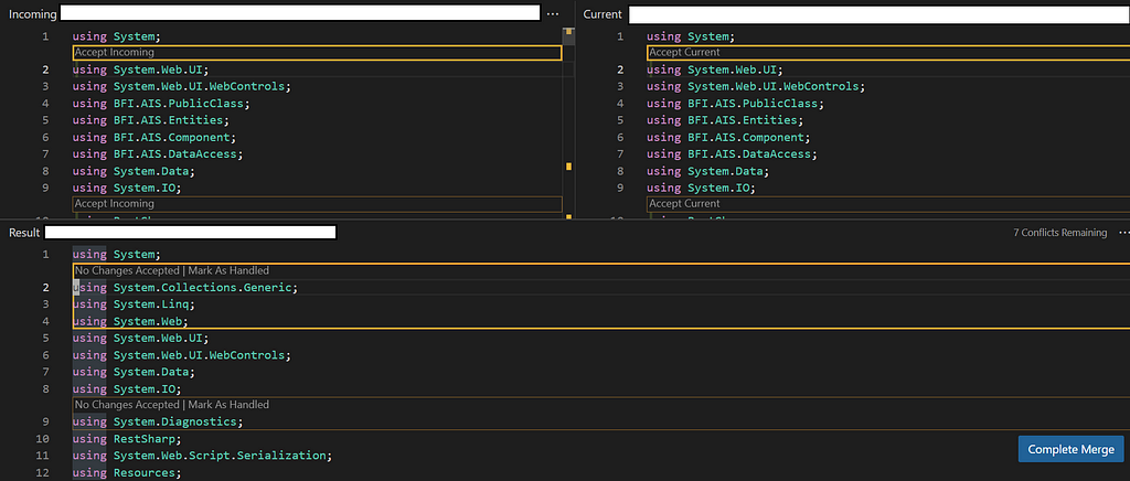 VS Code 3 Sections